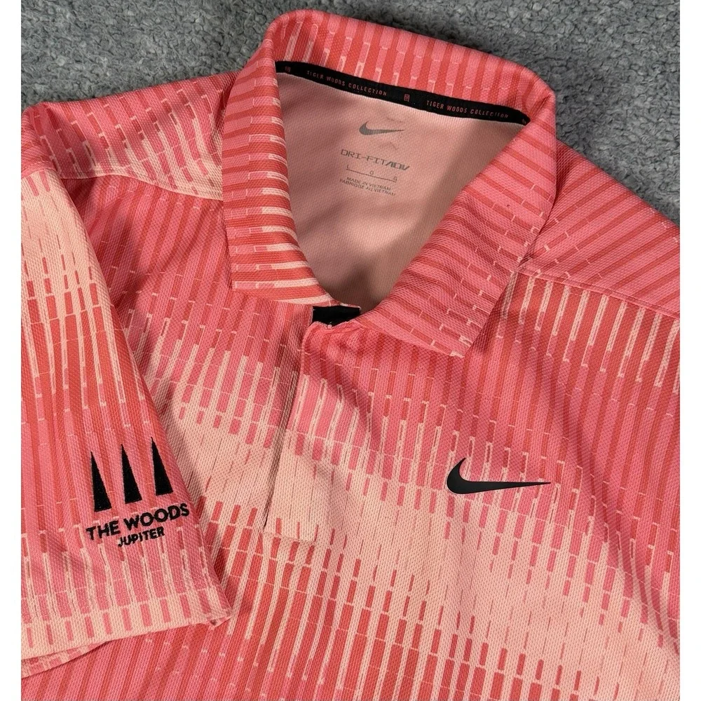 Nike Dri-Fit ADV Tiger Woods Mens Large Pink The Woods Jupiter Polo Shirt DN2237